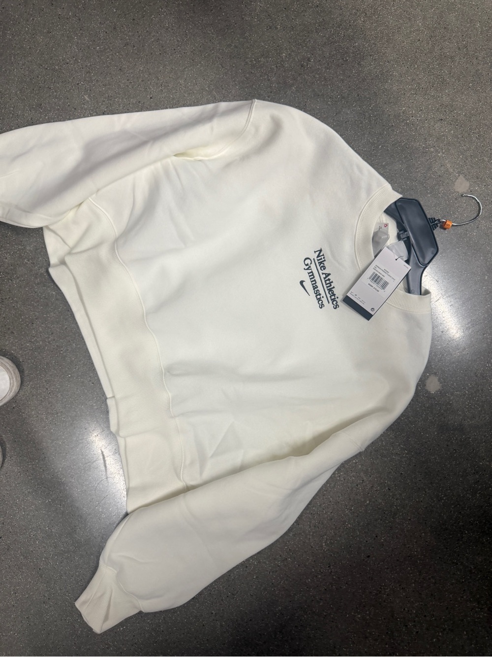 Nike White Crewneck Sweatshirt with Small Logo